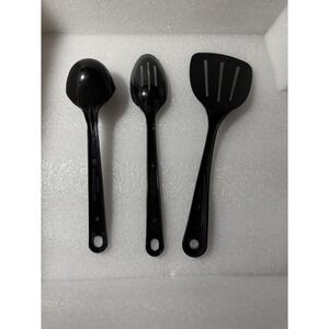 Vintage Tailor Made Black Spatula Slotted Spoon Set‎ Made In USA
